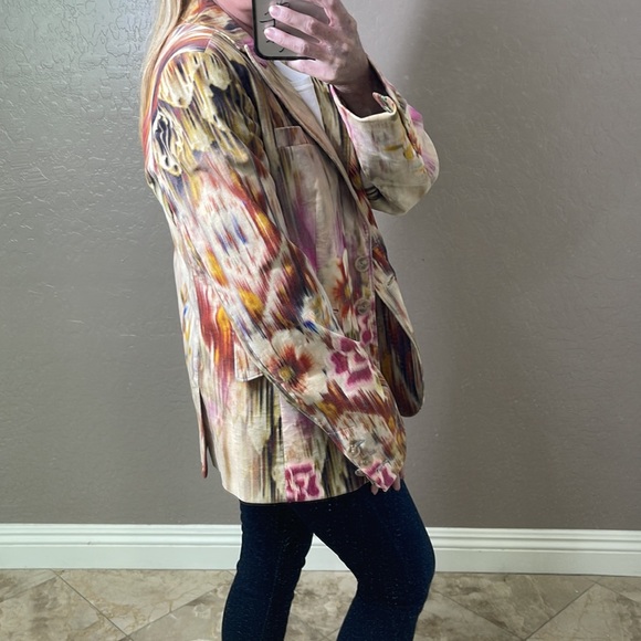 Robert Graham Multicolored 2 Button Floral Velvet Blazer Size 6 - Picture 4 of 13